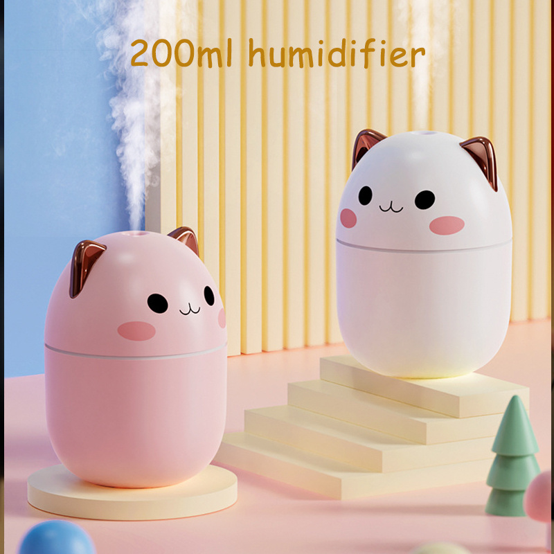 Air Humidifier Cute Cat Ultra-Silent USB Office Household Bedroom Car Aromatherapy Air Purifier With Led Cool Mist Spray